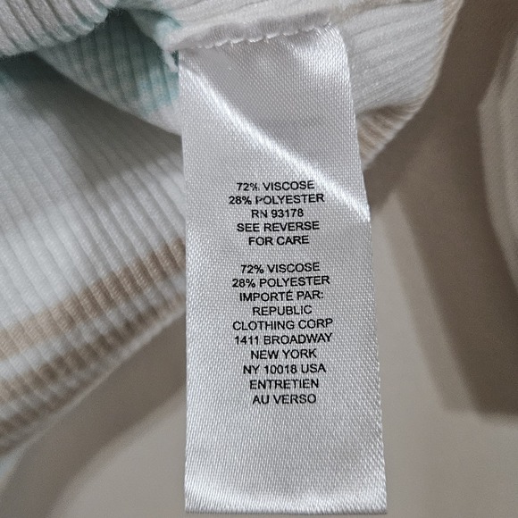 Elie Tahari Short Sleeve Ribbed Knit Striped Top Shirt Womens Size SP Y2K Style - Picture 4 of 5